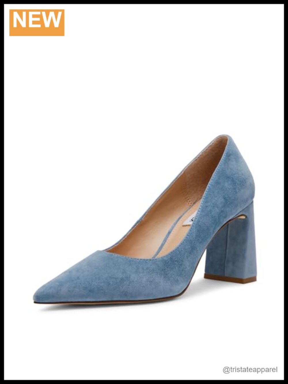 Suede Slingback Block Heel Square Toe Pumps Business Casual